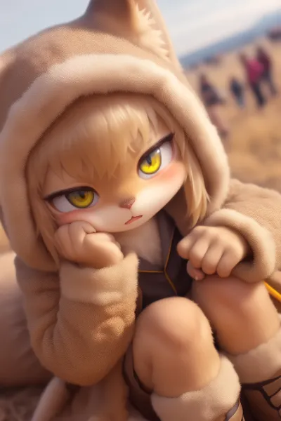 ふわふわ狐と秋の平原