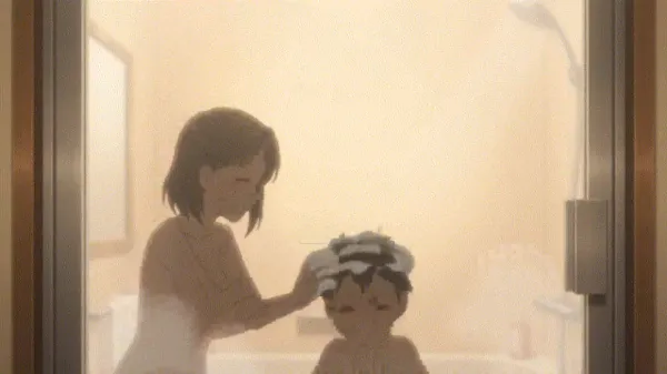 姉とお風呂　姉のシャンプー　GIF