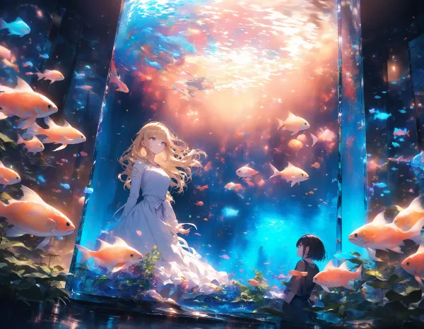 黒髪＆ブロンド・水族館