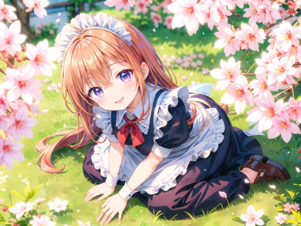 お花見メイドさん