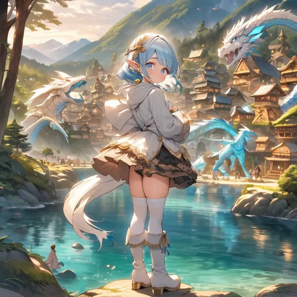 氷龍の舞う村で少女の誓い