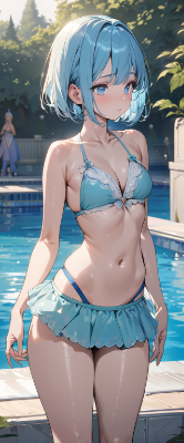 眠たそうな青髪さん