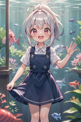 水族館で。