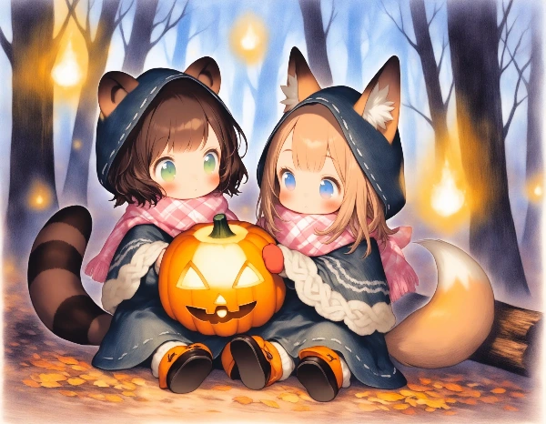 コン子とポン子・はろうぃん？