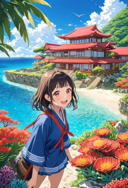 海辺の赤い館と夏の出会い