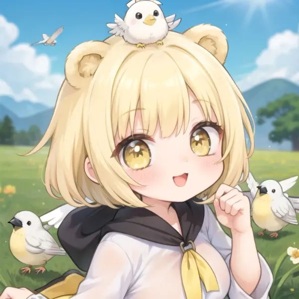 プーちゃんと白雀さんコラボ🧸🐤