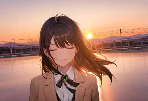 夕陽に染まる屋上の約束