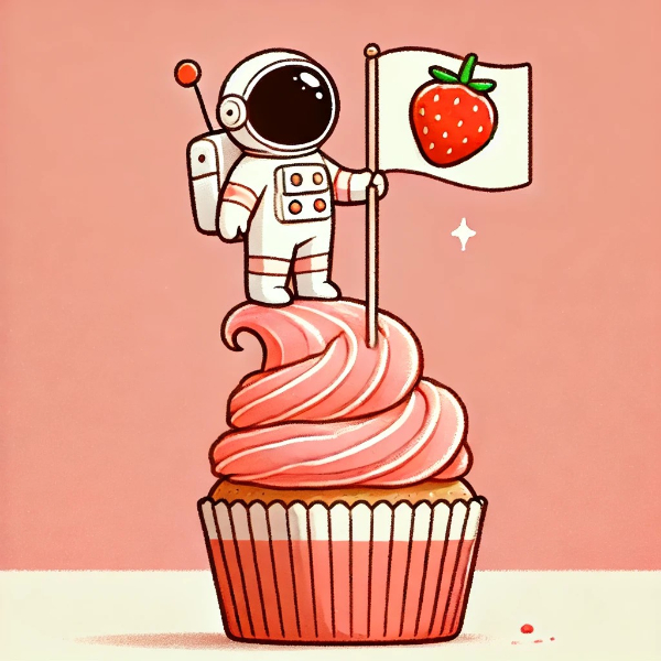 カップケーキの上の宇宙飛行士