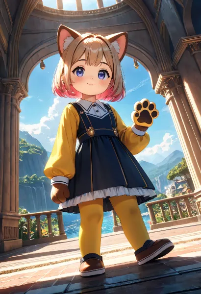 猫耳少女の天空バルコニー冒険