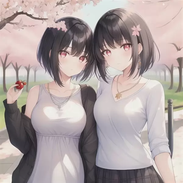 姉妹でお花見にきた女の子