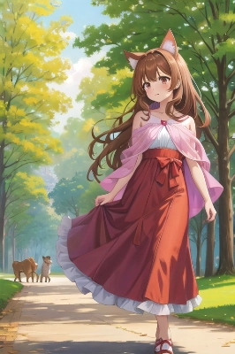 少女秋の公園を散歩のサムネイル