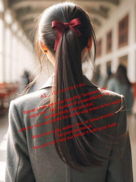 ポニーテール美少女の後ろ姿