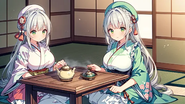 双子の巫女と秘密の茶会