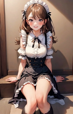 座ったメイド02