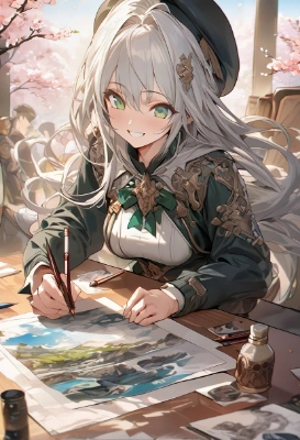 桜の下で