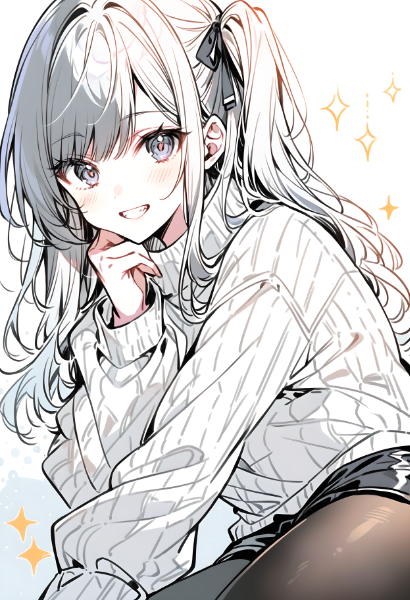 白セーターの彼女