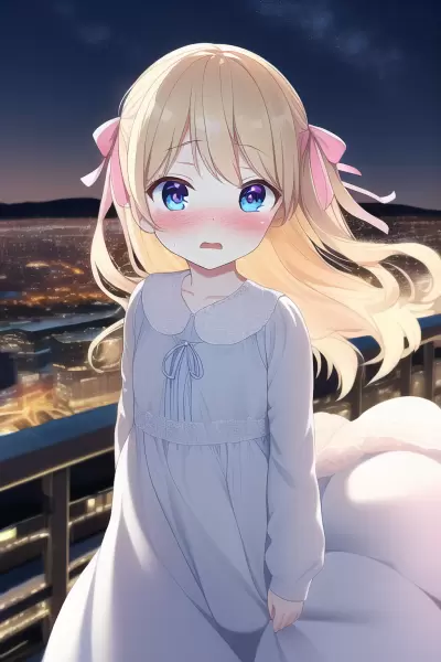 金髪少女とお散歩(夜)