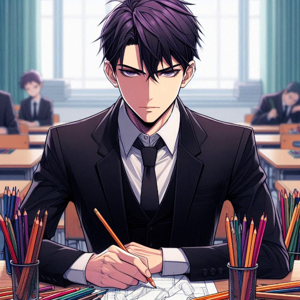 鉛筆画な、黒髪短髪男性★その4(13枚)