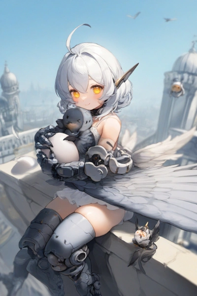 空と卵とサイボーグハーピー娘