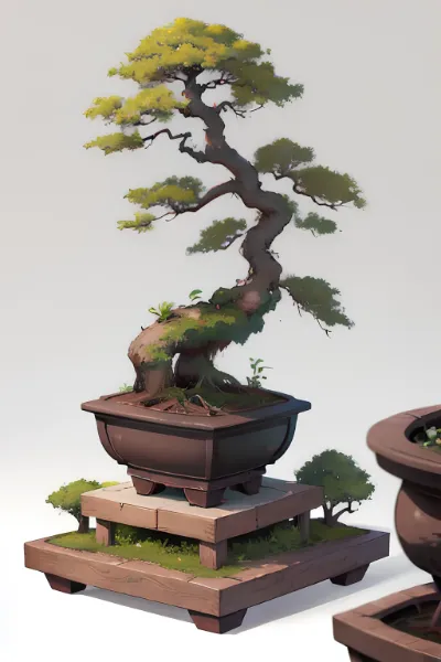 優雅に曲がる盆栽の調べ