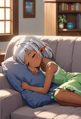 陽光に包まれた午後の甘い眠り