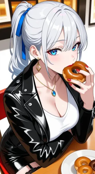 ドーナツを食べている劉妃