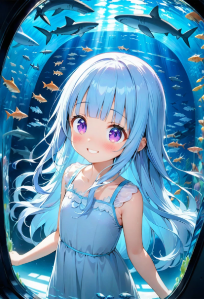 たくさんのサメとお魚さん