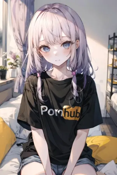 彼氏から借りたロゴ入りシャツ