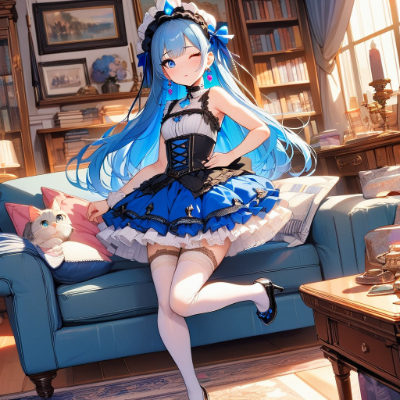 夕方の青髪さん