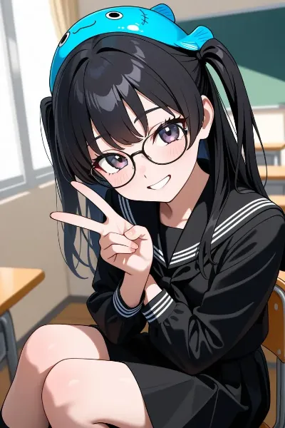 魚の帽子かぶってみたぴょん♫　如月凛莉(マリアの妹)