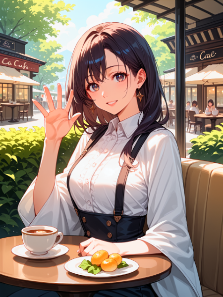 「カフェで待ち合わせ」☕