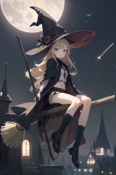 Flying Witch with broom?