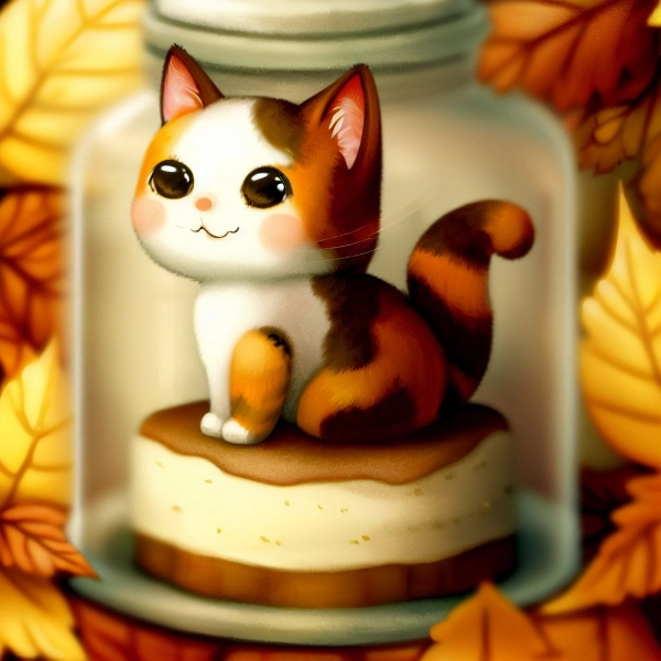 瓶の中の三毛猫ケーキ
