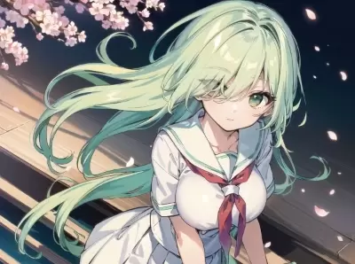 #66 緑髪少女