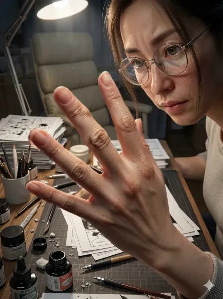 ペンだこのある女性漫画家(修正版)