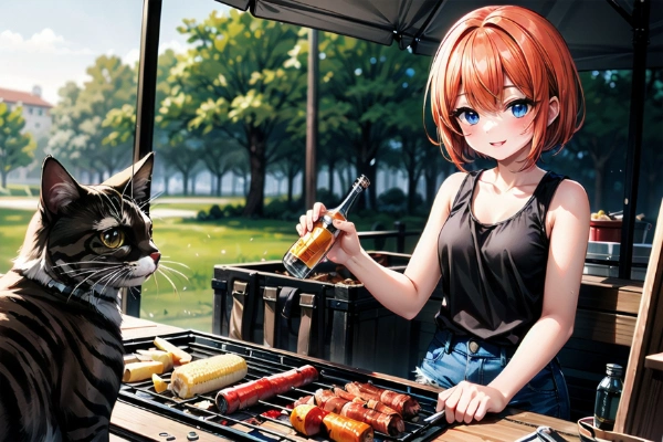 猫とBBQ