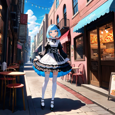 お昼の青髪さん