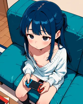ゲームに夢中な女の子