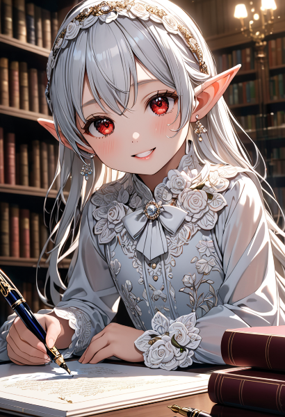 銀髪エルフの秘密の図書館日記