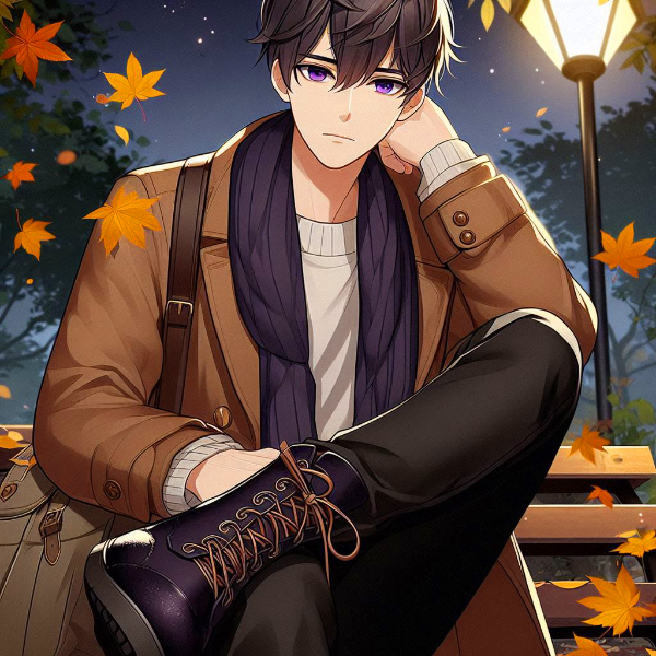 座る、黒髪短髪男性…その1(3枚)