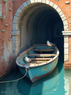 橋の下のボート