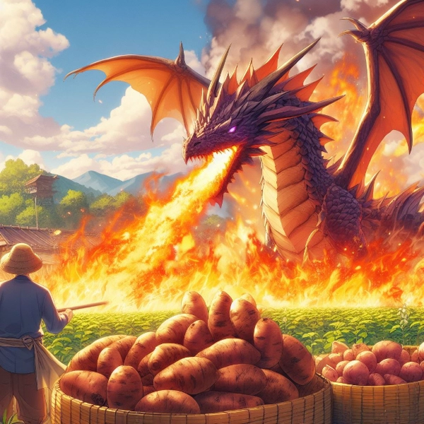 さつまいも畑とドラゴン
