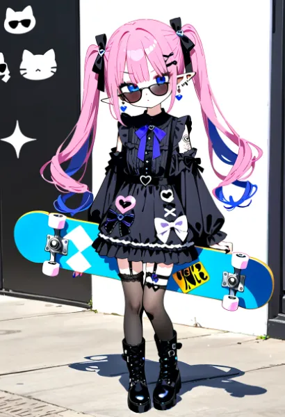 ピンクの影が街を滑る冒険