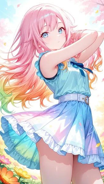 虹色の髪が舞う春の約束