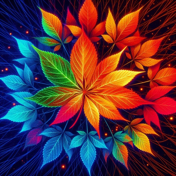 レザー光線アート・もみじ