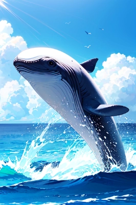 海原での鯨