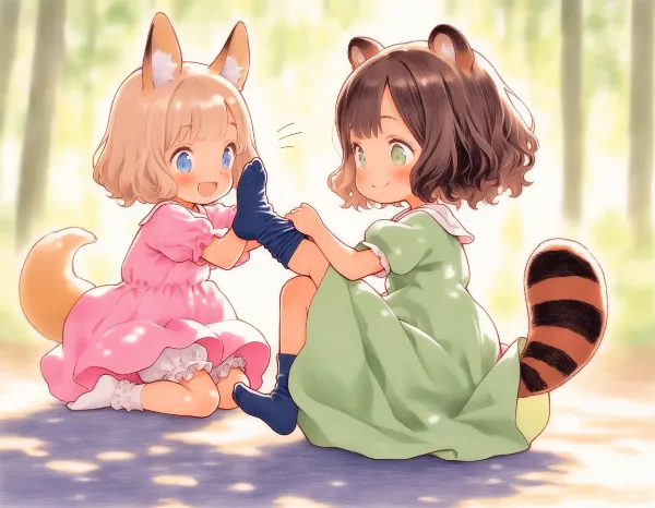 コン子とポン子・靴下