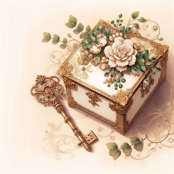 白い宝石箱と鍵