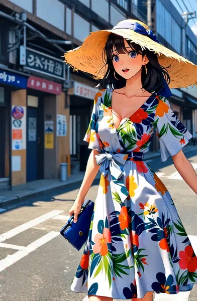 残暑の中での買い物