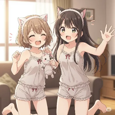 猫耳カチューシャの子たち